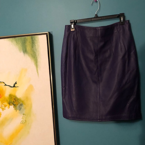 Nordstrom Point of View Vintage Leather Mini Skirt - Picture 2 of 3